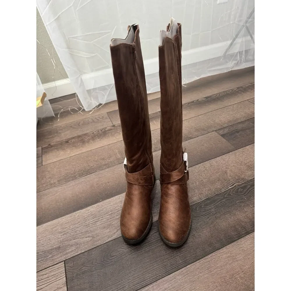 NWT B52 Faux Leather Riding Boots by BullBoxer Tan Brown Kayley size 6 - Picture 3 of 8